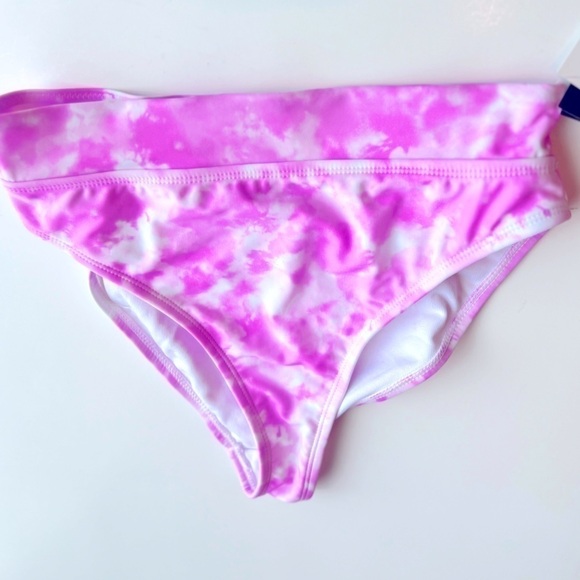 CALIFORNIA WAVES Juniors' Printed High-Waist Bikini Bottoms, pink tie dye size M - Picture 8 of 9